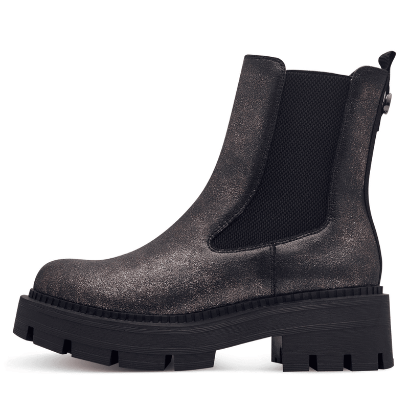 Womens Tamaris 25485 Bronze Shimmer Chunky Ankle Boots - Bronze