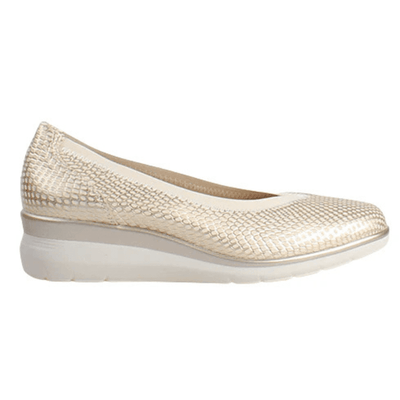 Womens Pitillos 10373 Gold Scale Print Wedge Shoes - Gold