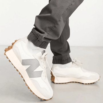 New Balance Womens 327 Trainers - Cream and Grey - Moonbeam with Shadow Grey