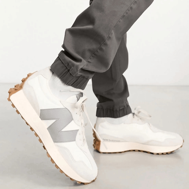New Balance Womens 327 Trainers - Cream and Grey - Moonbeam with Shadow Grey