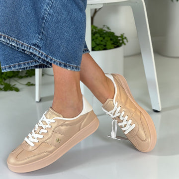 Womens Tommy Hilfiger Misty Blush Heritage Shiny Trainers  09179 - Misty Blush
