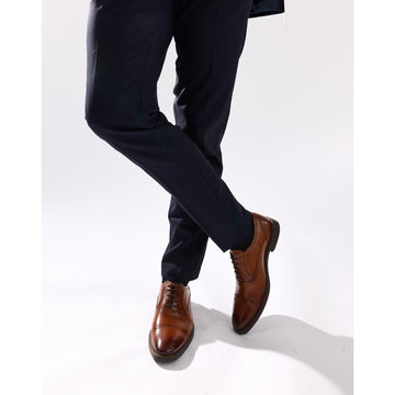 Mens Base London Ascot Formal Lace-up Shoes - Burnt Tan