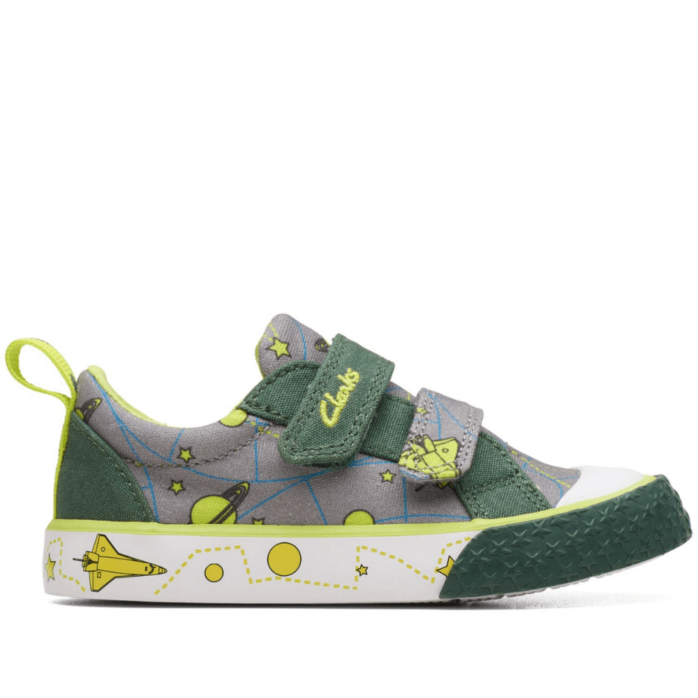 Clarks Infant Boy's Foxing Lo Grey Interest Canvas Shoe