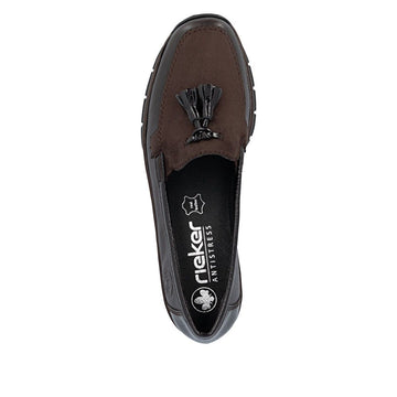 Womens Rieker 53771 Wedged Loafers - Mocha