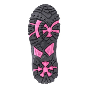 Kids Cotswold Littledean Hiking Shoes - Grey and Pink