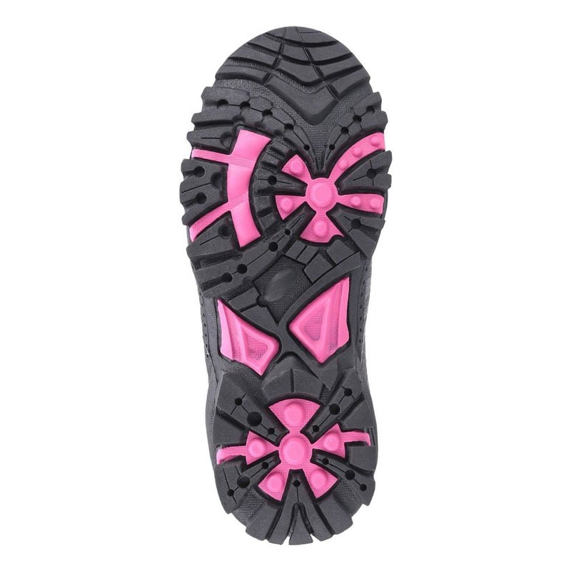 Kids Cotswold Littledean Hiking Shoes - Grey and Pink