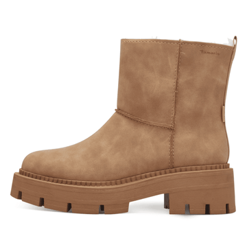 Womens Tamaris 26439 Camel Lined Chunky Ankle Boots - Camel