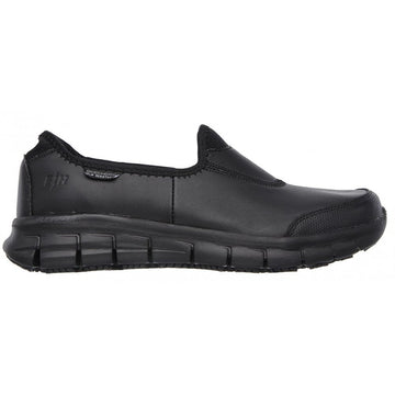 Womens Skechers Ladies Sure Track Black Slip On Shoes - Black
