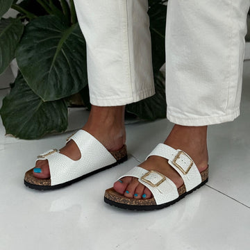 Womens Omg! Footwear Seydi Sandals - Chrome Crackle