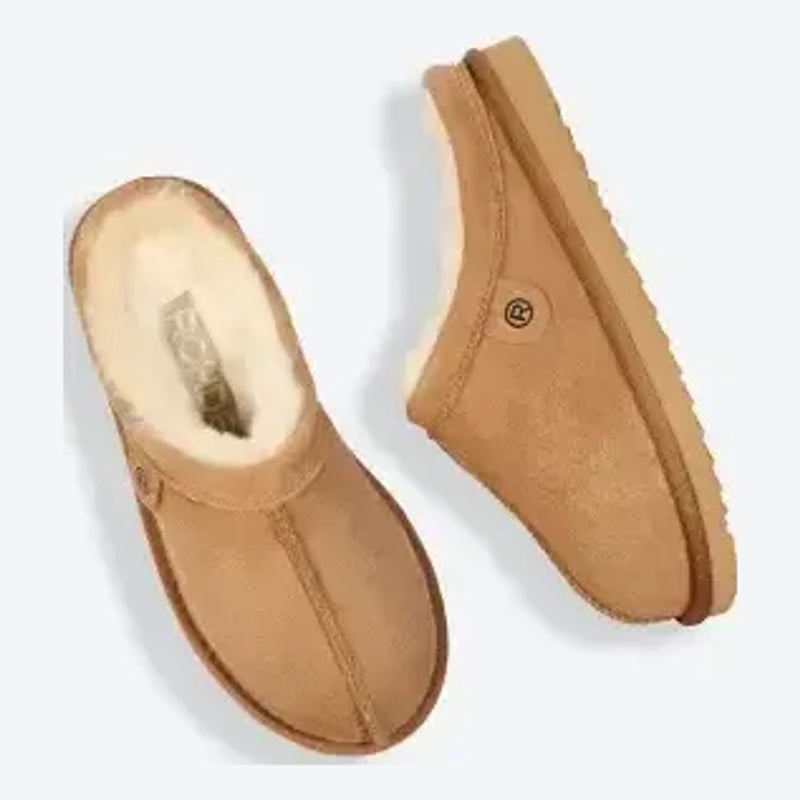 Womens Rohde 7090 Soazza Cuoio Lambs Wool Lined Slippers - Cuoio