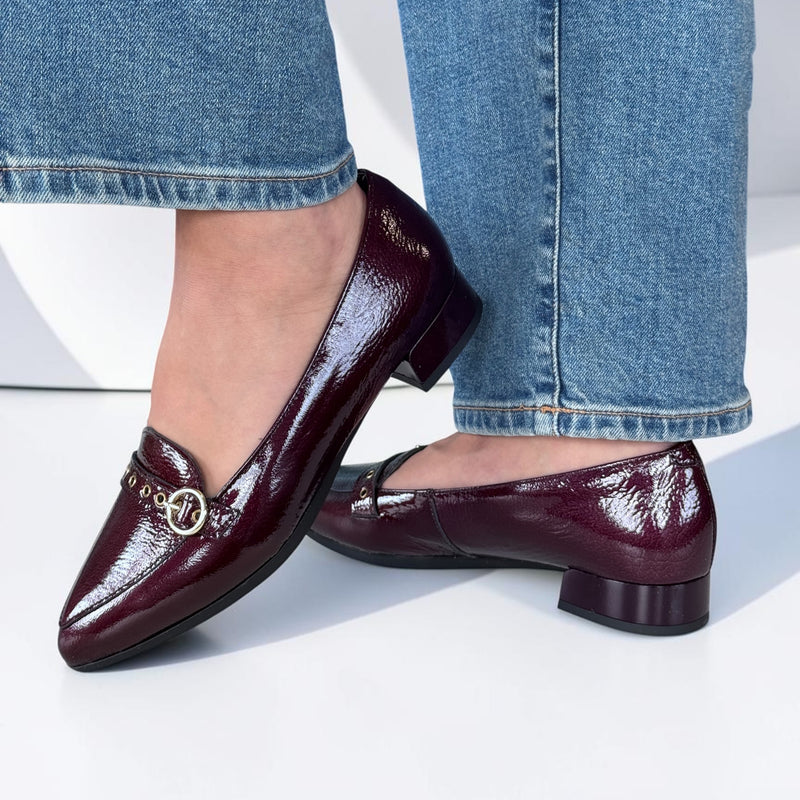 Womens Pitillos 11670 Burgundy Loafers - Burgundy