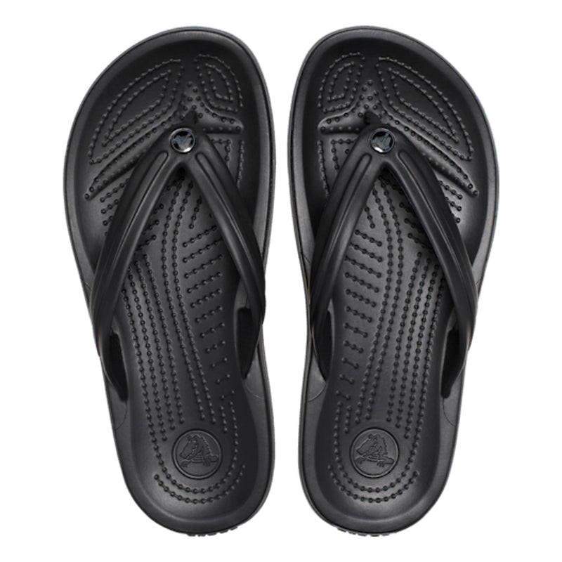Womens Crocs Black Slate Grey Crocband Flip Flops - Black Slate Grey