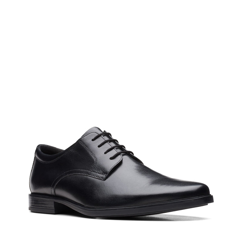 Boys Clarks Howard Walk Black School Shoes - Black
