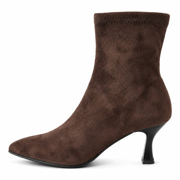 Womens Miss Elastic 78042 Faux Stretch Ankle Boot - Marron