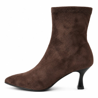 Womens Miss Elastic 78042 Faux Stretch Ankle Boot - Marron