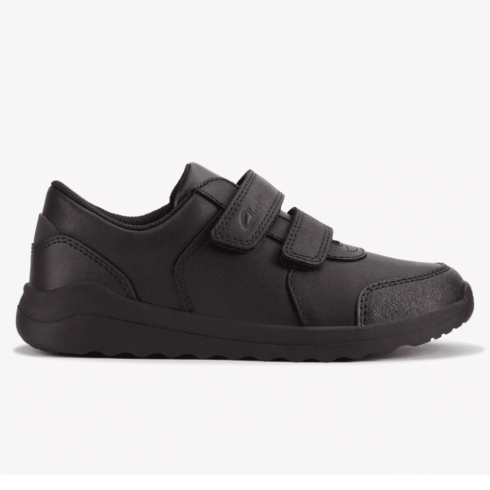 Junior Boys Clarks Daze Step 2 Velcro School Shoe