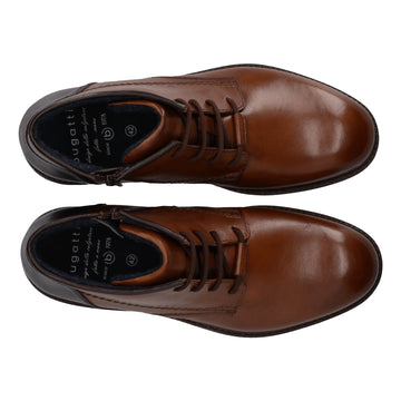 Mens Bugatti AYR31 Cognac Ankle Boots - Cognac