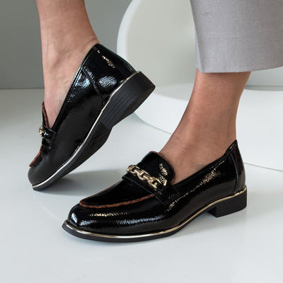 Womens Lunar Mylee Patent Loafer - Black
