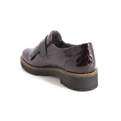 Womens Pitillos 11560 Burgundy Platform Loafers - Burgundy