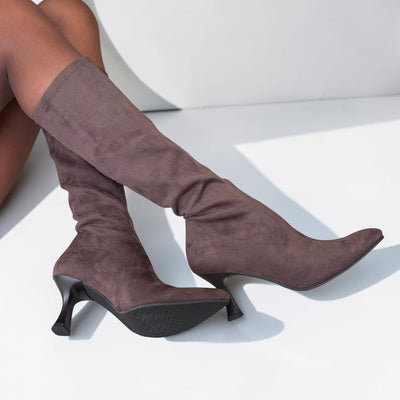 Womens Miss Elastic 78041 Faux Stretch Knee Boot - Testa