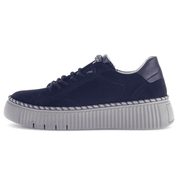 Womens Gabor 73.243 Elastic Lace Trainers - Navy