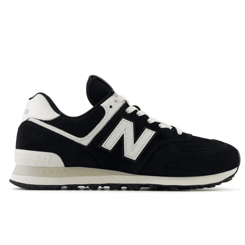 Mens New Balance 574 Mesh Trainers - Black with Sea Salt