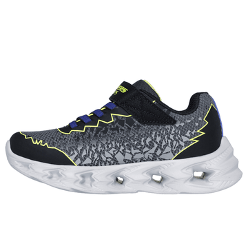 Skechers Infant S Lights Vortex Black and Yellow Trainers - Black
