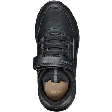Junior Boys Geox BRIEZEE Black School Shoes - Black