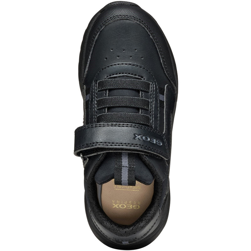 Junior Boys Geox BRIEZEE Black School Shoes - Black