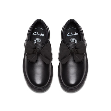 Girls Clarks Lorcam Hope Kid Black School Shoes - Black