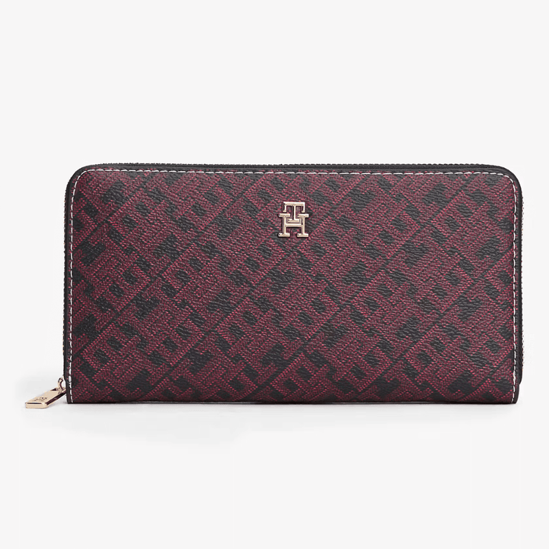 Womens Tommy Hilfiger Icon Monogram Large Purse - Burgundy
