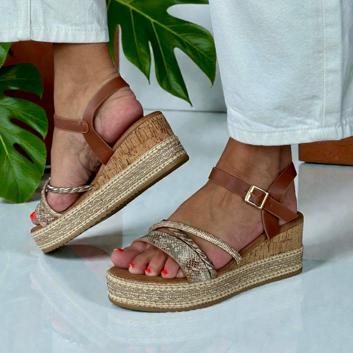Womens Valentino Conte 6W8913 Strappy Wedge Sandals