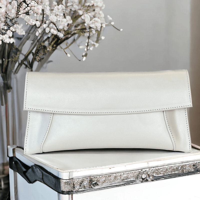 Womens Emis Ladies Clutch Bag - Ecru Pearl