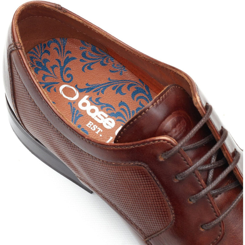 Mens Base London Dome Formal Lace-up Shoes - Burnt Tan