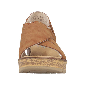 Womens Rieker 63782 Brown Wedge Sandal - Brown