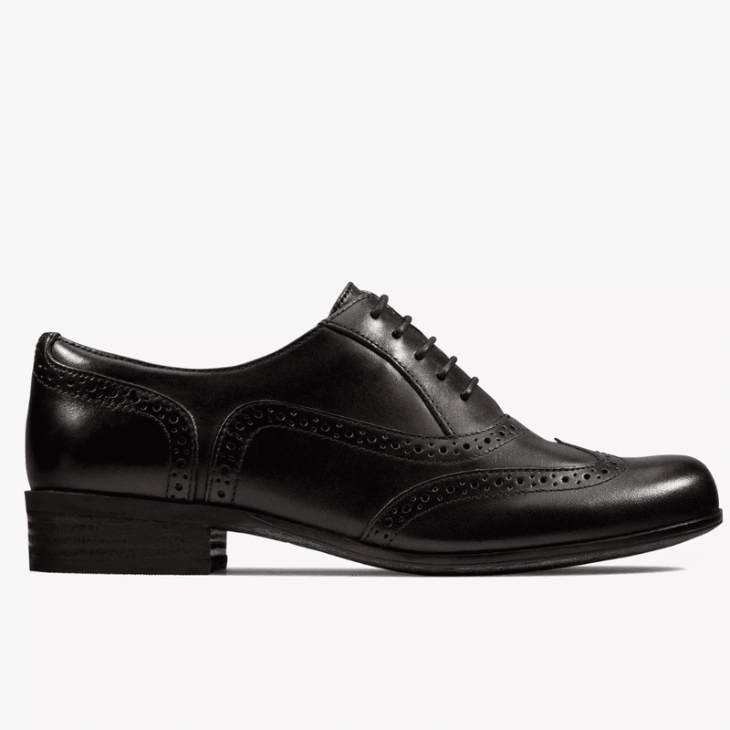 Girls Clarks Hamble Oak Shoes - Black Patent