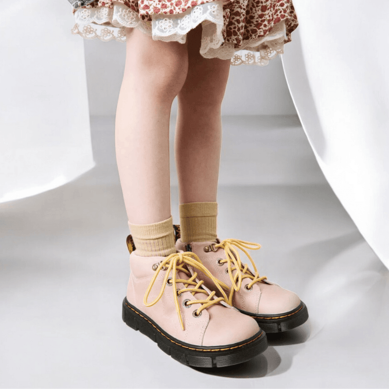 Girls Dr Martens Raffe Church Lace Up Boots - Powder Pink