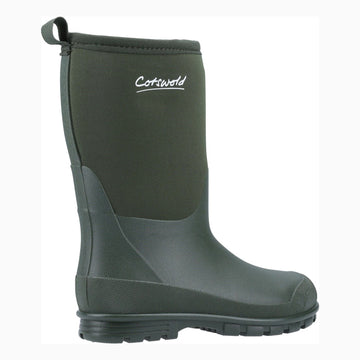 Kids Cotswold Hilly Neoprene Wellingtons - Green
