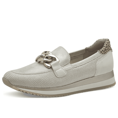 Womens Jana 24766 Sporty Mesh Loafers - Beige Gold
