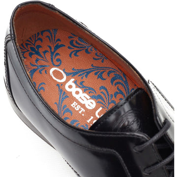 Mens Base London Dome Formal Lace-up Shoes - Hi Shine Black