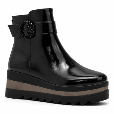Womens Kate Appleby Wicken Schwarz Patent Ankle Boots - Schwarz Patent