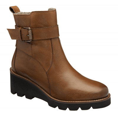 Womens Lotus Emberlynn Wedge Ankle Boots - Tan