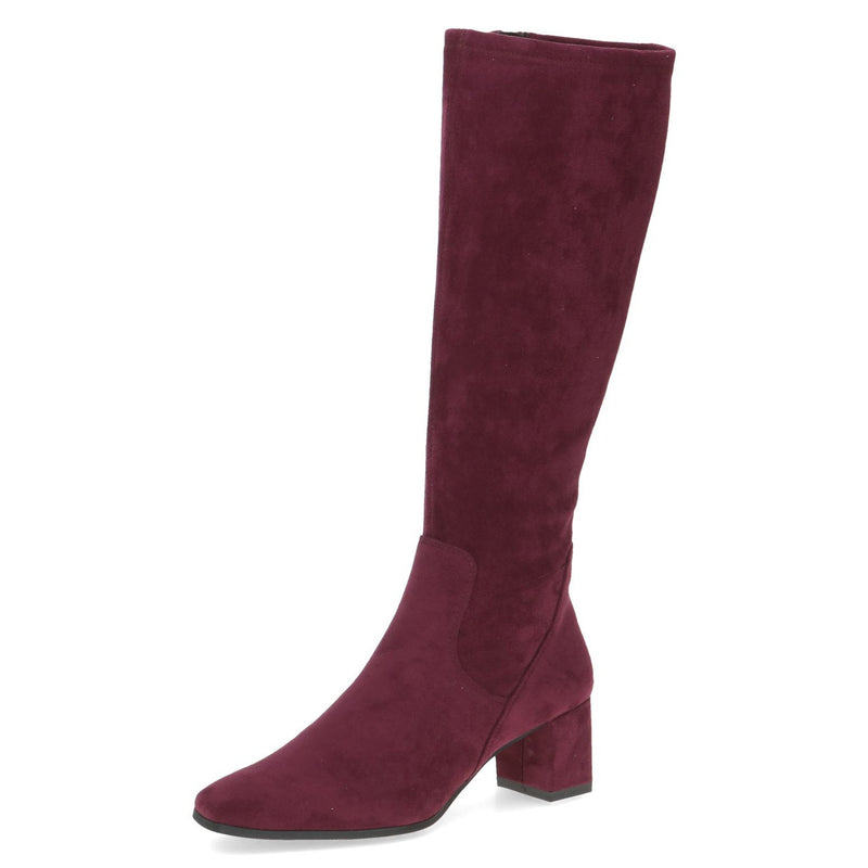 Womens Caprice 25547 Bordeaux Stretch Long Boots - Bordeaux Stretch
