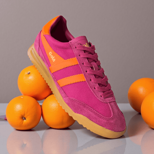Womens Gola Tornado Suede and Mesh Trainers - Fuchsia