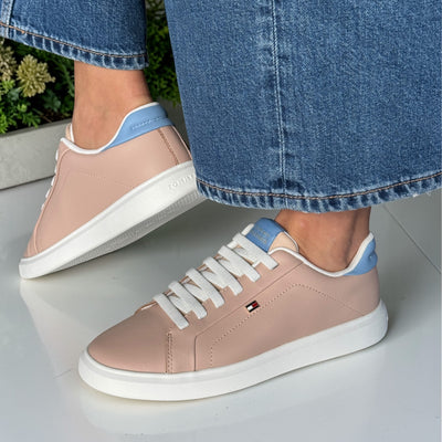 Womens Tommy Hilfiger 08948 Misty Blush Icon Court Light Weight Slip On Trainers - Misty Blush