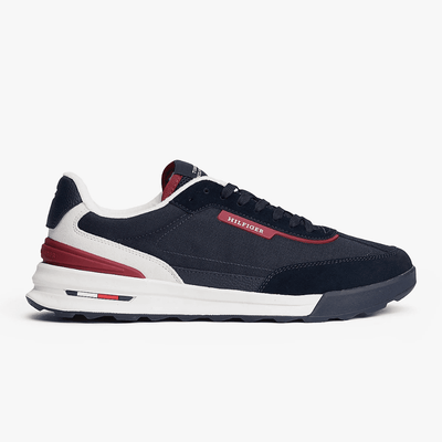 Mens Tommy Hilfiger Retro Suede Cleat Mix Trainers - Desert Sky