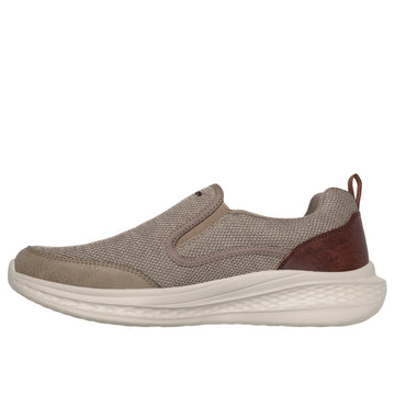Mens Skechers 210808 Taupe, Beige & Brown Slip-On Slade Shoe - Khaki