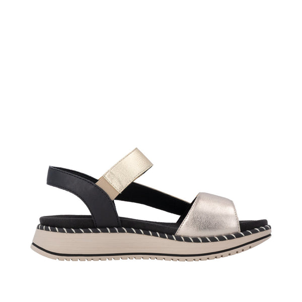 Womens Remonte D3J50 Metallic Wedge Sandal - Metallic