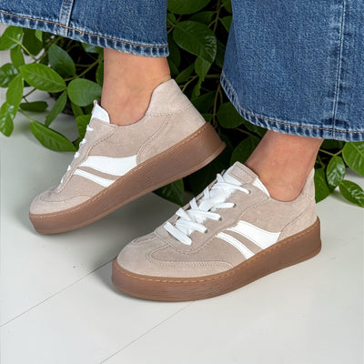 Womens Gabor 86.475 Oat Dahma Rolling Soft Trainers - Oat