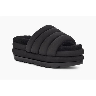 Womens Ugg Sandals Maxi Slide Puff Sliders - Black